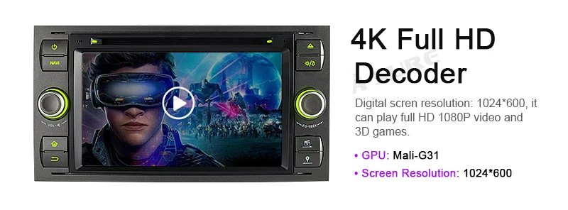 A-Sure 7 ''2 Din Android 9,0 автомобильное радио gps dvd-плеер навигация для Ford Transit Galaxy Focus Mondeo Fiesta C-Max 32G rom