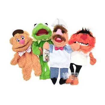 

1pcs/lot ,25cm The Cute Muppet Show Kermit Frog Fozzie Bear Swedish Chef Plush Hand Puppet for kids gift