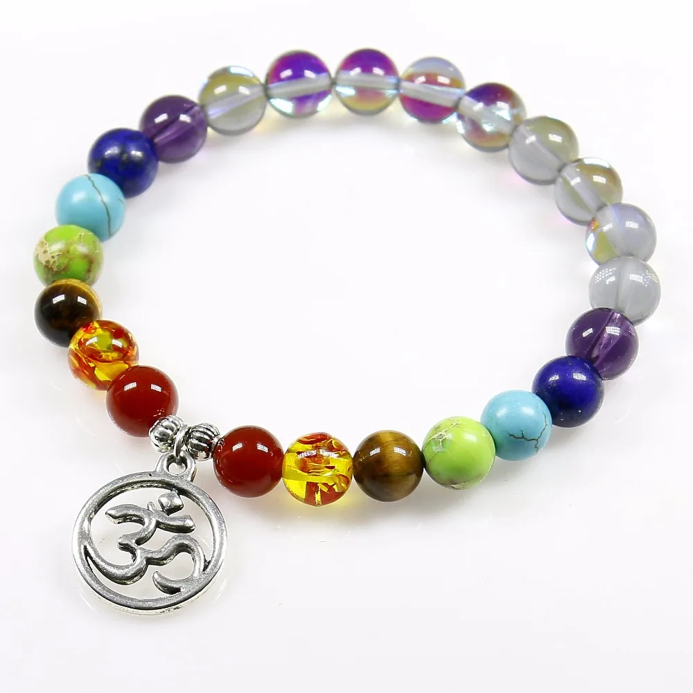 a Beads Bracelet For Women 8MM Gray Flash Stone Beads Bracelet Yoga