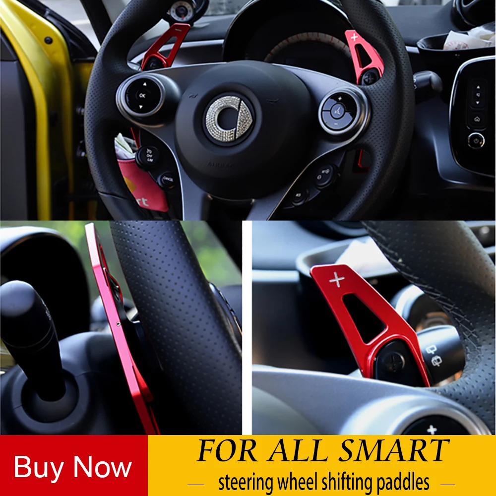 

2 pcs Aluminum alloy steering wheel shifting paddles for Mercedes Smart Fortwo Forfour 453 451 car accessories car modification