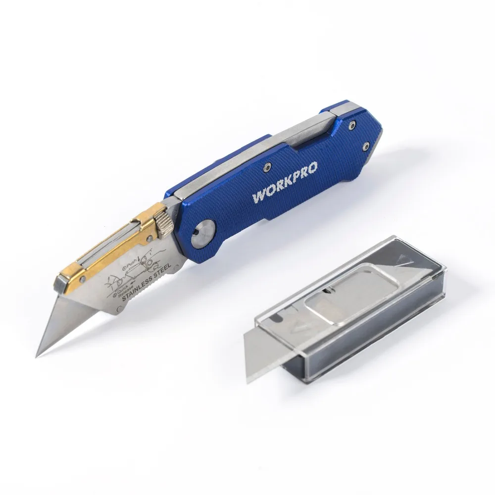 WORKPRO Hand Tool Set Folding Knife Pipe Cable Cutter 3 IN 1 Combination Quick Change Saw with Blades