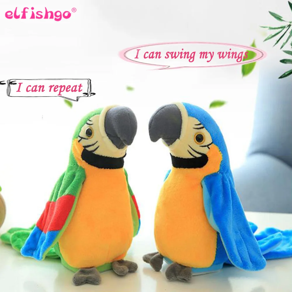 

18cm Electric Talking Parrot Toy Cute Speaking Record Repeats Waving Wings Electroni Bird Stuffed Plush Toy Kids Birthday Gift