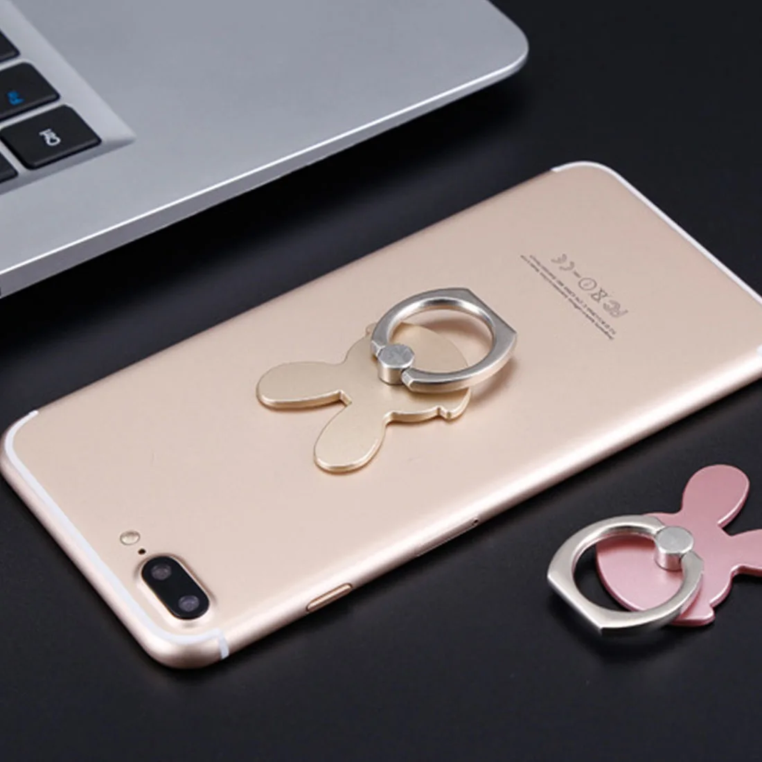 

elenx Rabbit Design Phone Holders 360 Degree Metal Finger Ring Mobile Phone Smartphone Stand Holder For iPhone for Samsung Smart