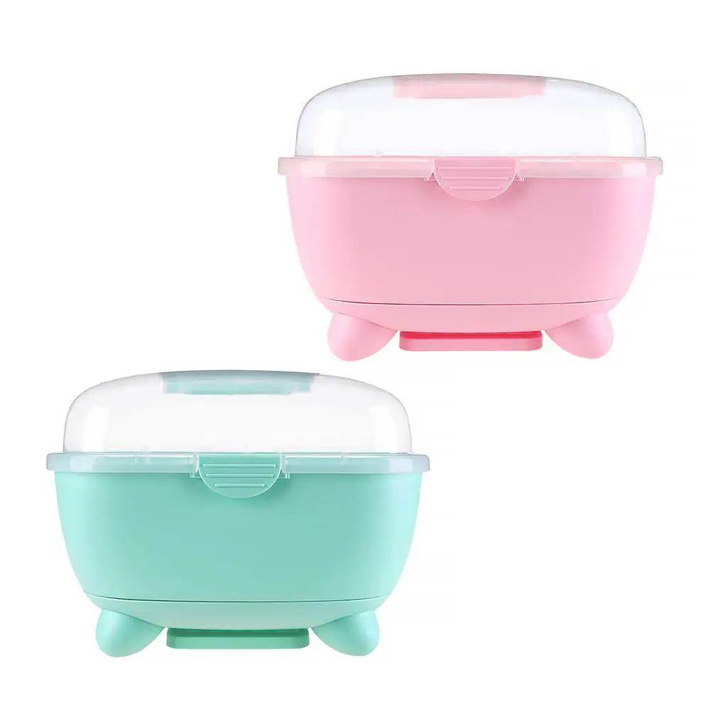 

Baby Large Nursing Bottle Storage Box Drying Rack with Anti-dust Cover Baby Dinnerware Organizer Milk Powder Box Bottle Rack