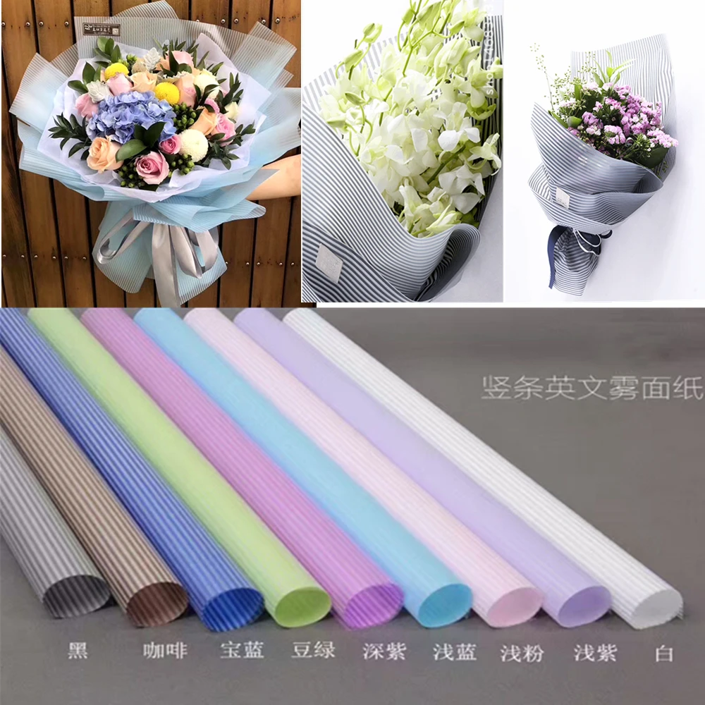 

20 Sheets/lot Handmade Stripe Paper Gift Wrapping Paper Flower Packaging Paper Packaging Material Paper Bouquet Florist Supplies