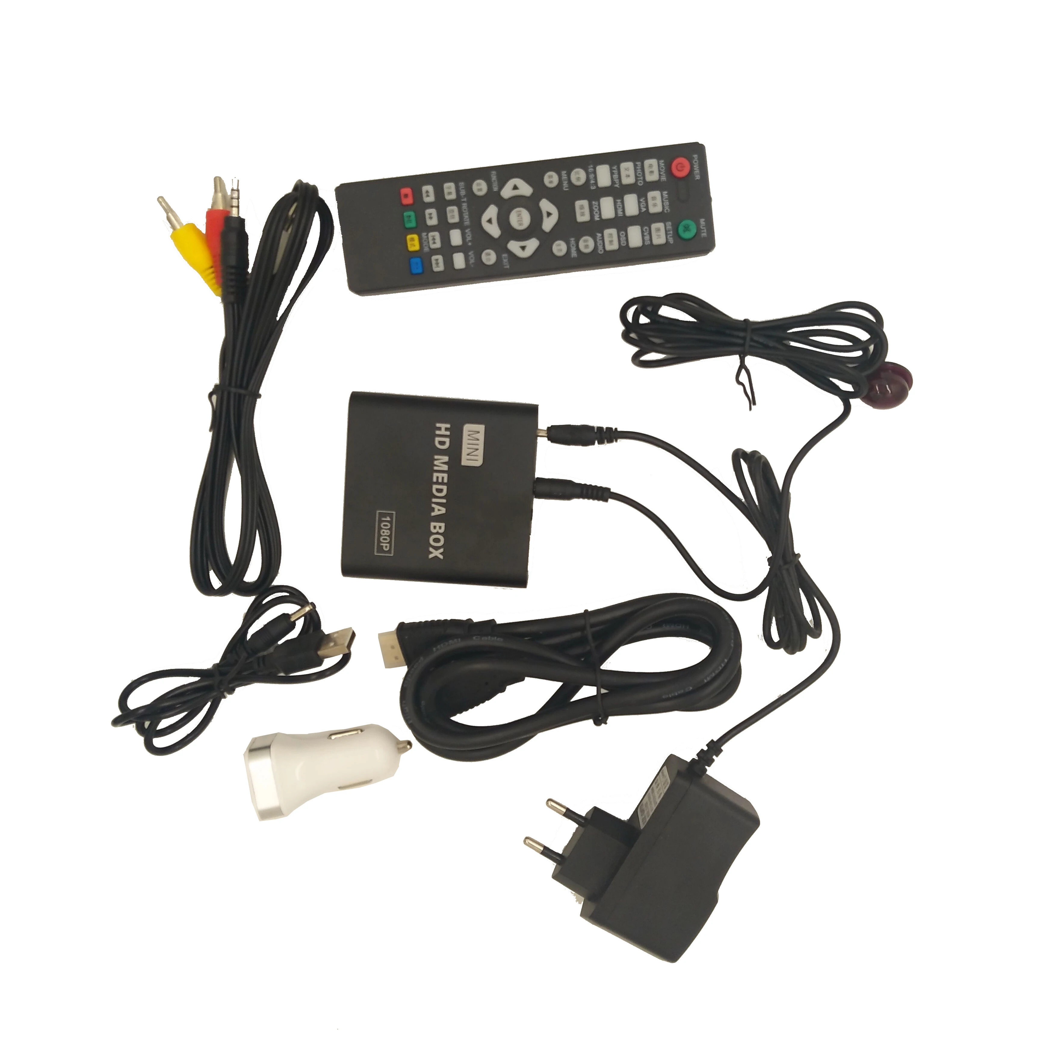 

HD 1080P mini car Media Player for car Center HDD U Disk MultiMedia Player with Car Charger IR Extender HDMI cable AV SD/MMC