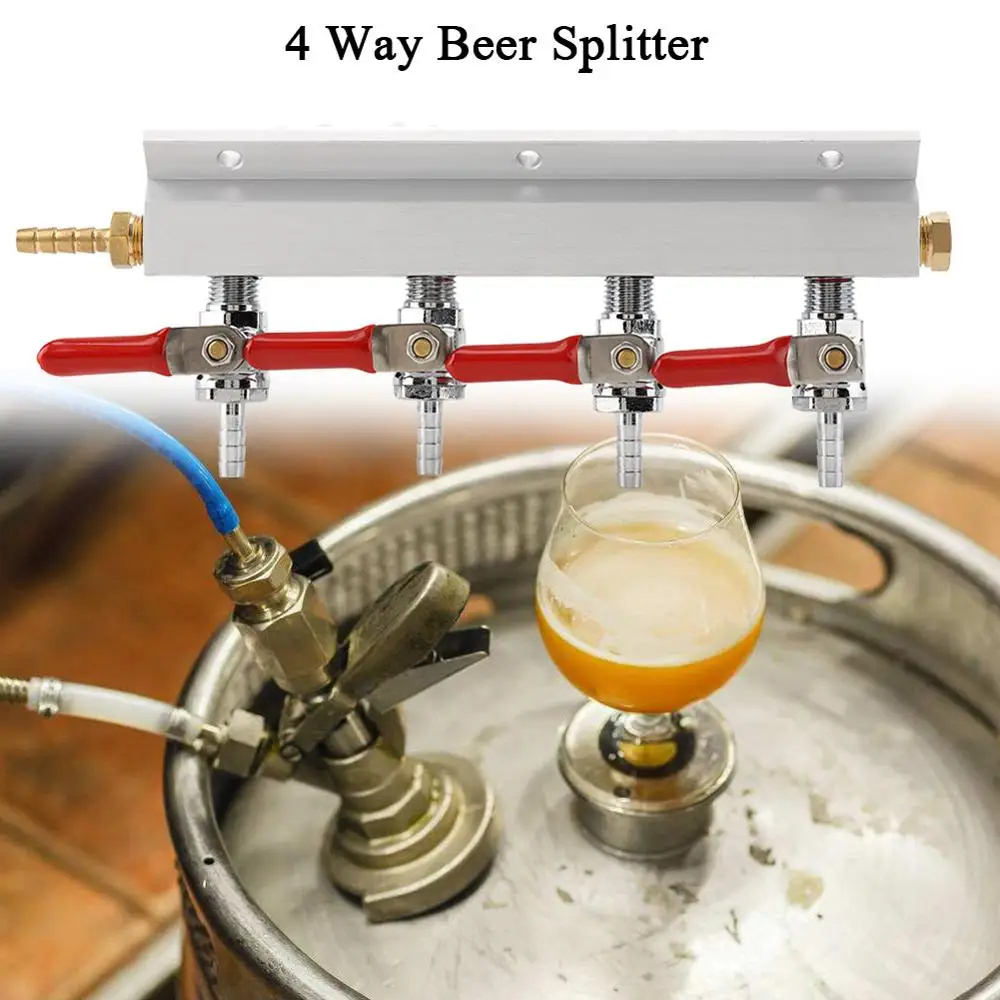 Aluminum Beer Gas Manifold Distribution CO2 Beer Splitter 2 Way//3 Way //4 Way