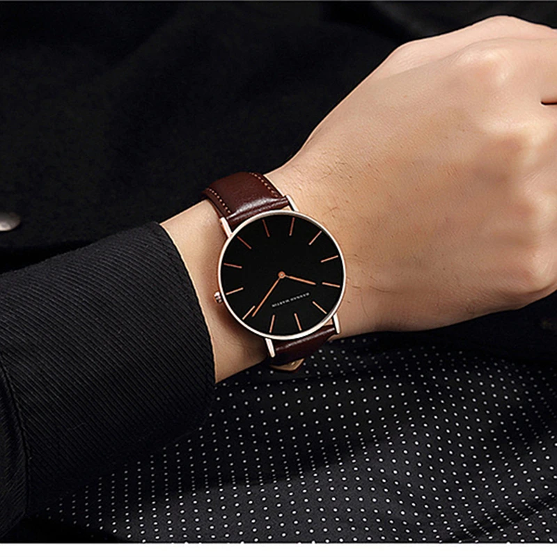 Два иглы Модные мужские брендовые HM Hannah Martin роскошные часы простой тонкий дизайн нейлон кожаный ремешок DW кварцевые наручные часы FD1030