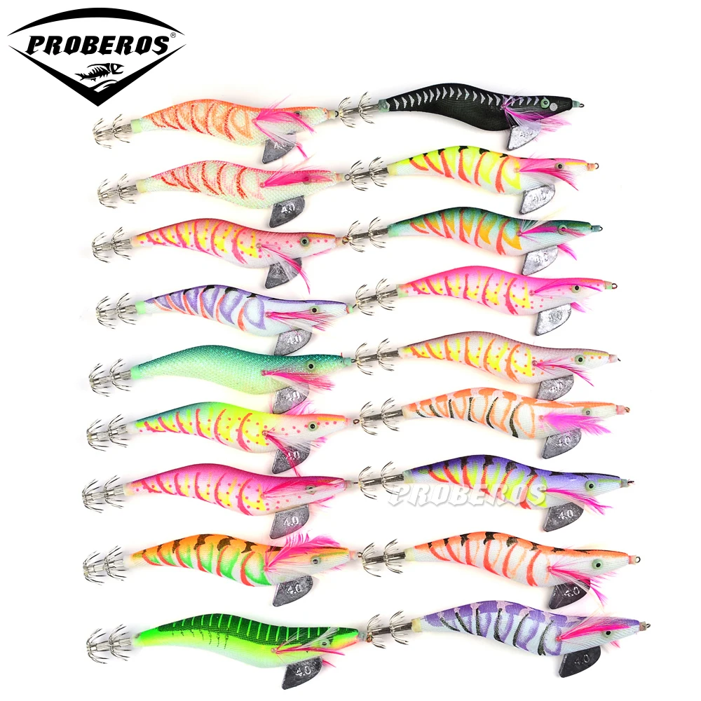 

8pc Squid Jigs PRO BEROS Brand Fishing Lure Exported to Usa Market Fishing Tackle 18 color 26.8g/15.5cm Fishing Bait 4.0# Hook