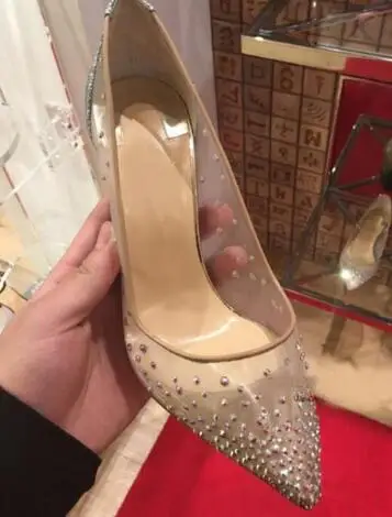 

Craylorvans Rhinestone High Heels Women Pointed Toe Heels Crystal bling Silver Shoes high heels pumps 10cm Party Wedding shoes