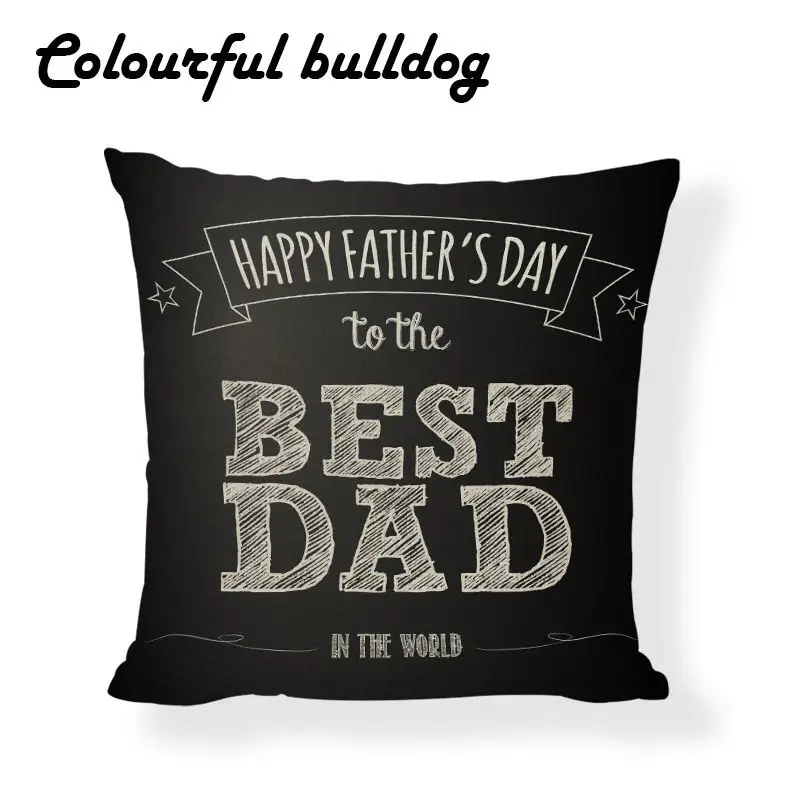 

2017 New Father's day Pillow Cushion Case Mustache Quotes Capa Almofada Gaming Chair 17.7inch Seat Car Decor Summer Funda Cojin