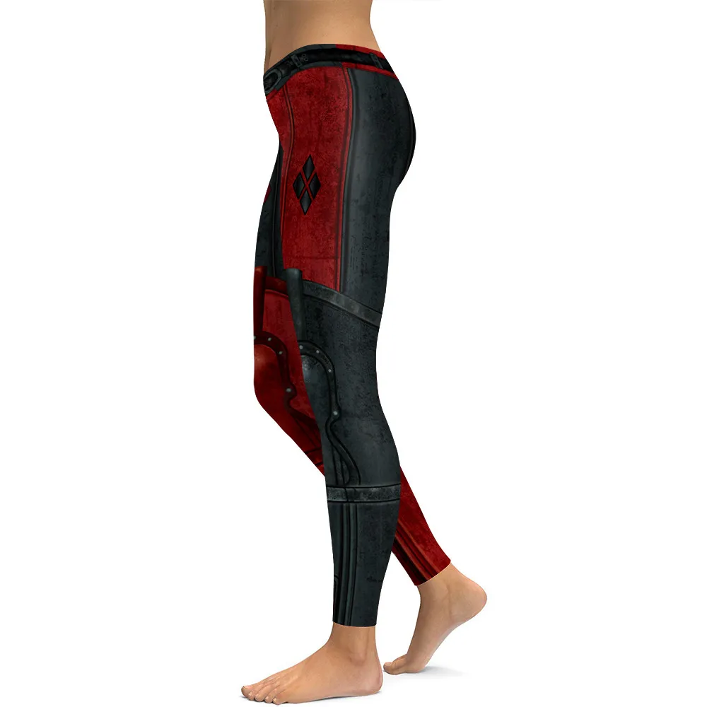 ISTider 3D Харли Квинн печатных панк красный/черные леггинсы Для женщин Push Up Фитнес леггинсы Высокая Талия спортивные штаны тренировки Леггинсы