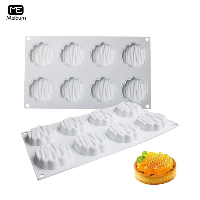 

Meibum 8 Cavity Colorful curve Shape Silicone Mold DIY Mousse Chocolate Dessert Mould Pastry Tart Cake Decoration Baking Tools