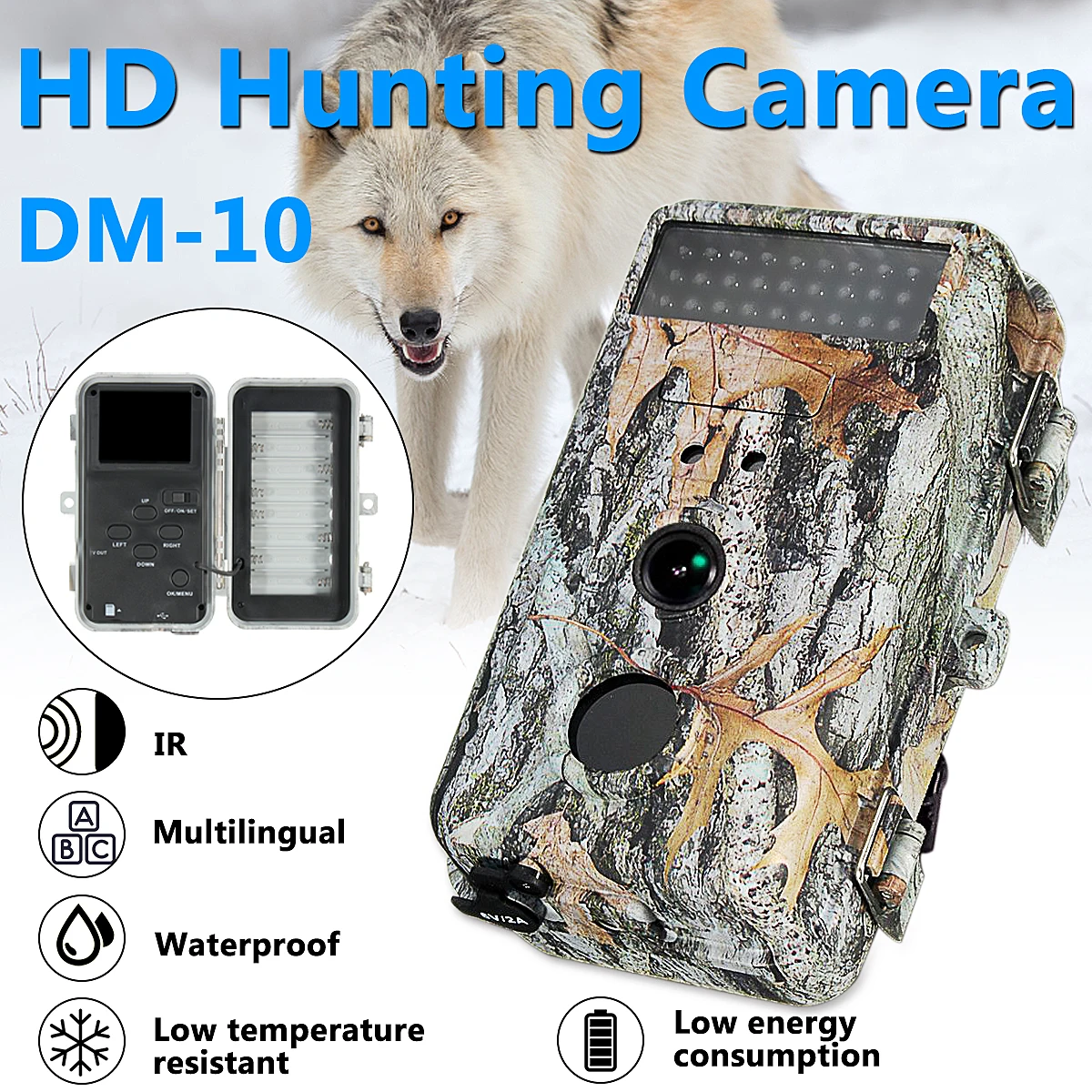 

1080P HD Waterproof Hunting Trail Cam 16MP DM-10 Security IR Wildlife Scouting Night Vision Camera Kit