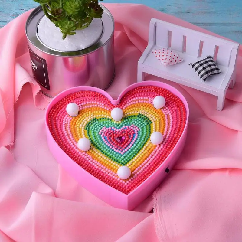

DIY Love Rainbow Special-shaped Diamond Painting Modeling Light Full Drill LED Lamp Night Light Home Decoration