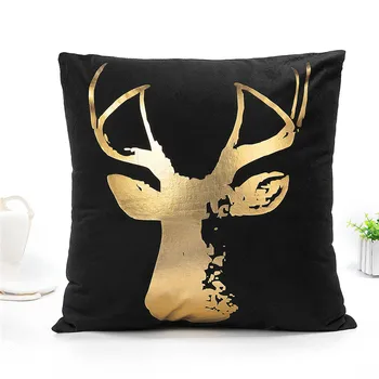 

Fuwatacchi Gold Foli Cushion Cover Animals Throw Pillow Cover Geometric Deractive Pillowcases For Sofa Bed Decor 45X45 Square