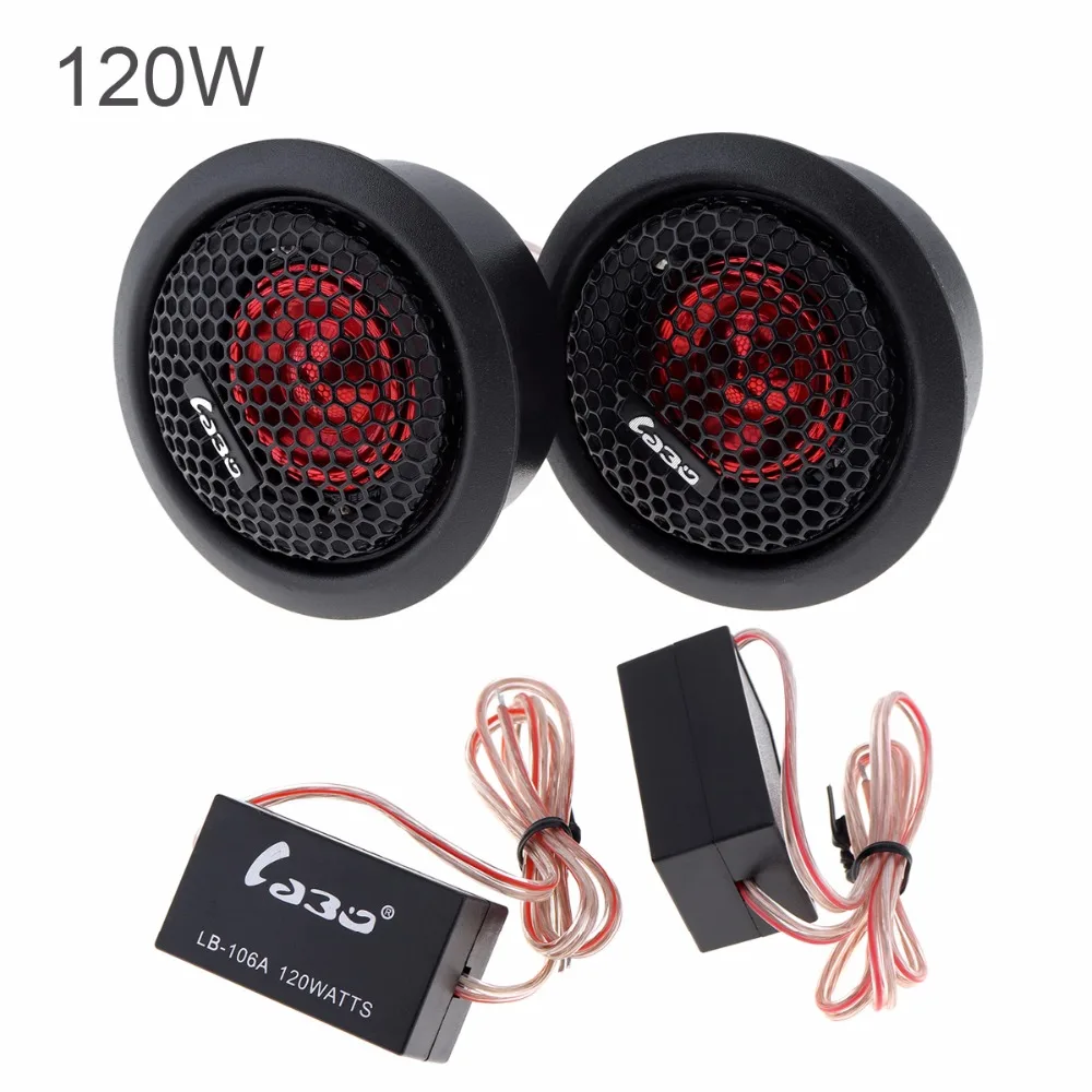 2pcs LaBo 12V 120W 92dB 2500-20KHz Frequency Car Dome Tweeter Loud Speaker Audio Loudspeaker Auto Stereo Treble Speakers 2pcs LaBo 12V 120W 92dB 2500-20KHz Frequency Car Dome Tweeter Loud Speaker Audio Loudspeaker Auto Stereo Treble Speakers