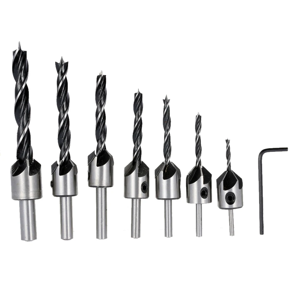 

7pcs countersink drill bits for metal Woodworking Tools Drill Bits milling cutter furadeira herramientas madera punte trapano