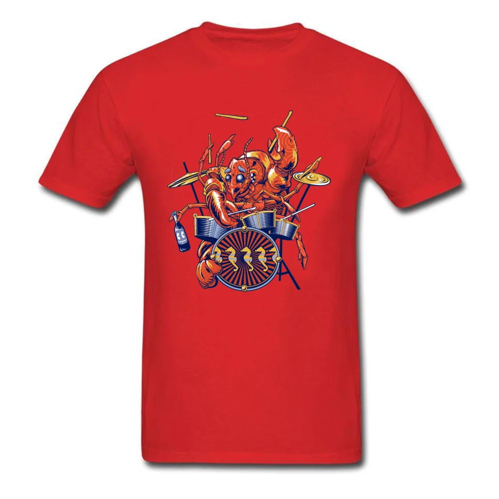 Family Rocking Lobster 3662 Fashionable Short Sleeve Labor Day Tops Tees Prevailing O Neck Cotton Tee Shirts Men T Shirt Rocking Lobster 3662 red