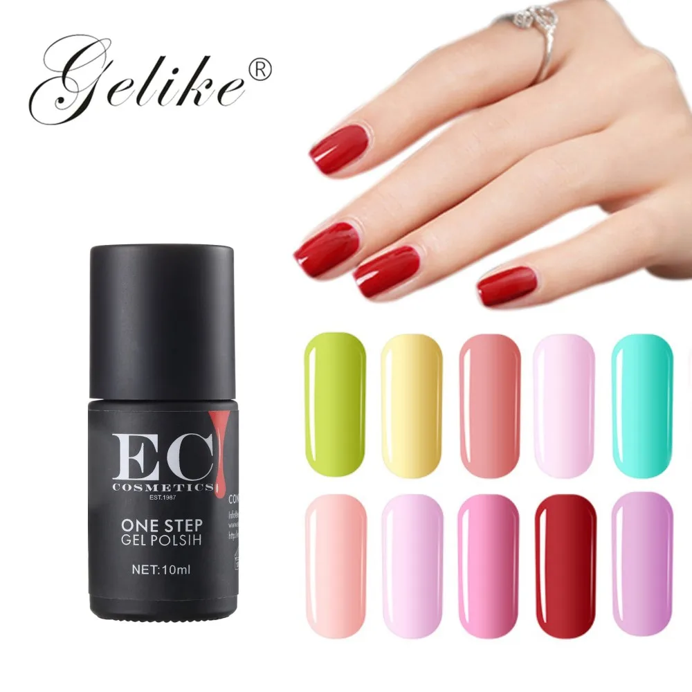 

Gelike One Step Gel Polish Soak Off UV LED Semi-permanent Gel Nail Polish Lacquer No Need Base Top Coat All 15 Colors