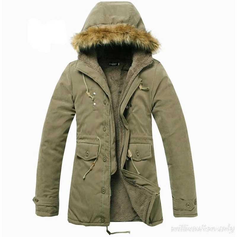 2017 Men Russian Large Size Long Parka Quilted Jacket Warm Cardigan