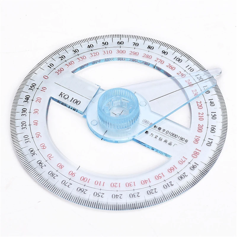 NewestPortableDiameterOf10cmPlastic360DegreePointerProtractor