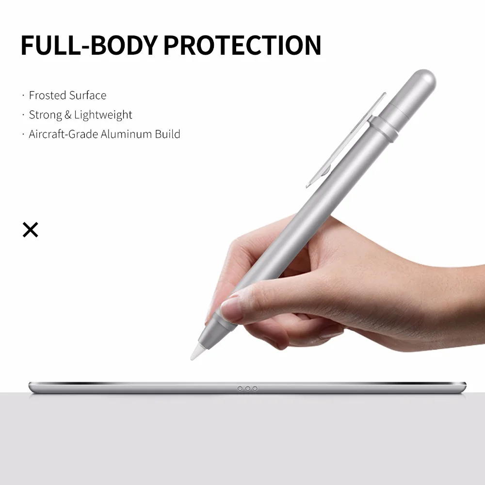 Алюминиевый Чехол для карандаша MoKo совместимый с Apple Pencil Встроенный зажим чехол
