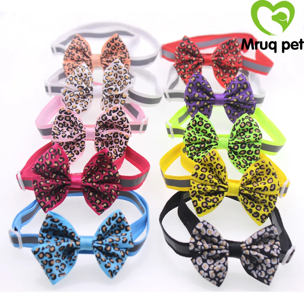 

120pcs Spring Pet Puppy Dog Cat Leopard Bowtie Bow Ties Adjustable Dog Collar Dog Accessories Pet Supplies Neck ties