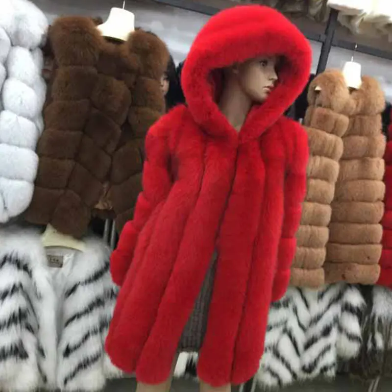 Натуральное меховое пальто для женщин, куртка из натурального меха, толстая модная короткая тонкая верхняя одежда, роскошное натуральное меховое пальто, зимнее пальто из натурального меха - Цвет: Red