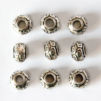 

10pcs/lot Large Hole Tibetan Silver Lantern Spacer Beads 7x10mm Zinc Alloy Bracelets Necklace Metal Beads DIY Jewelry Making