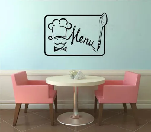2016 Настоящее Бросился Home Decor Меню И Супер Шеф-Повар Стены Стикеры Сделай Сам Отель