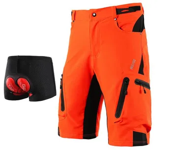

ARSUXEO Men's Outdoor Sports MTB Mountain Bike Bicycle Shorts Cycling Water Resistant Downhill Optional Padded 3D Underwer