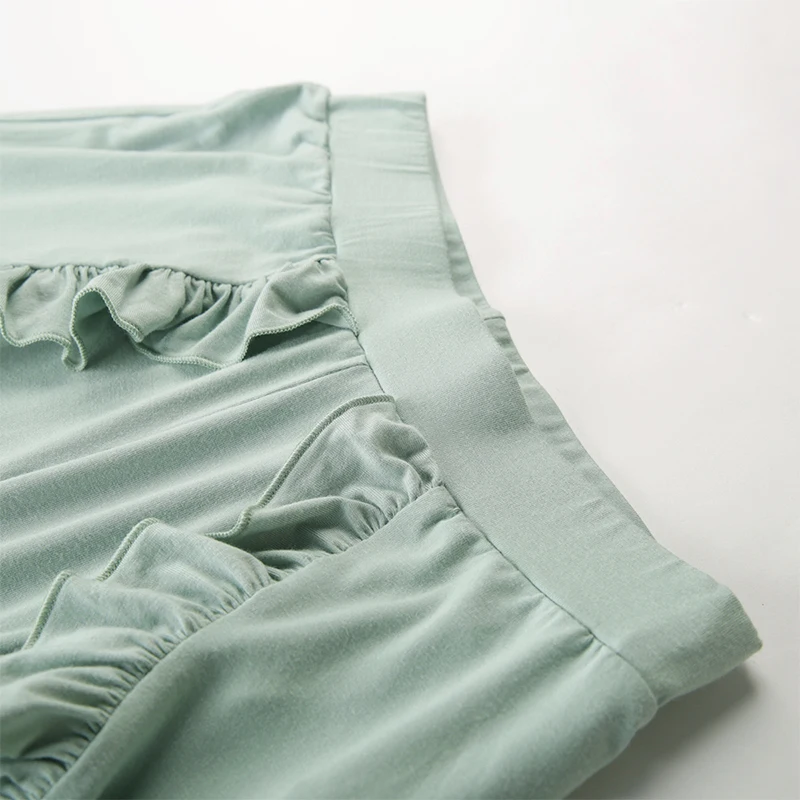 IUURANUS Sexy ruffles casual women pants capri High waist baggy split summer pants female Ladies wide leg trousers bottom 2019 IUURANUS Sexy ruffles casual women pants capri High waist baggy split summer pants female Ladies wide leg trousers bottom 2019