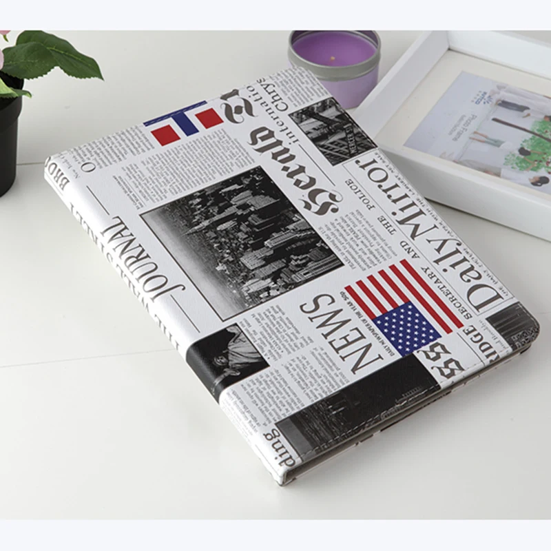 

Estuches for Ipad Mini 1 2 3 Case Business Newspaper PU Leather Protective Smart Flip Stand Cover for Apple Gadget A1432 A1489