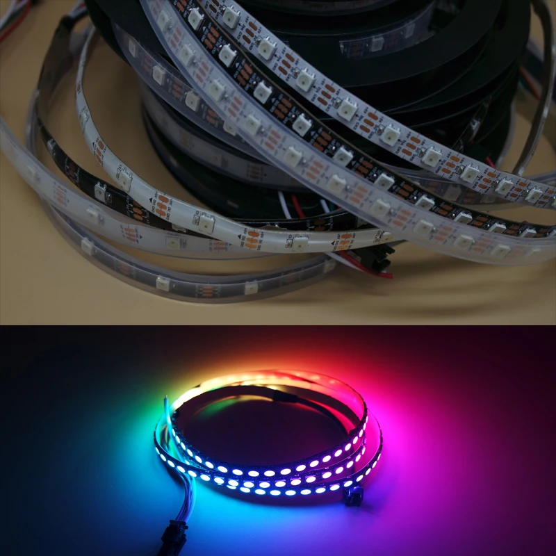 Светодиодный полоски WS2812B ws2812 IC RGB индивидуально адресуемых 5050 светодиодный s полосы светильник Водонепроницаемый диод гибкий неоновый светодиодный ленточный светильник 5V