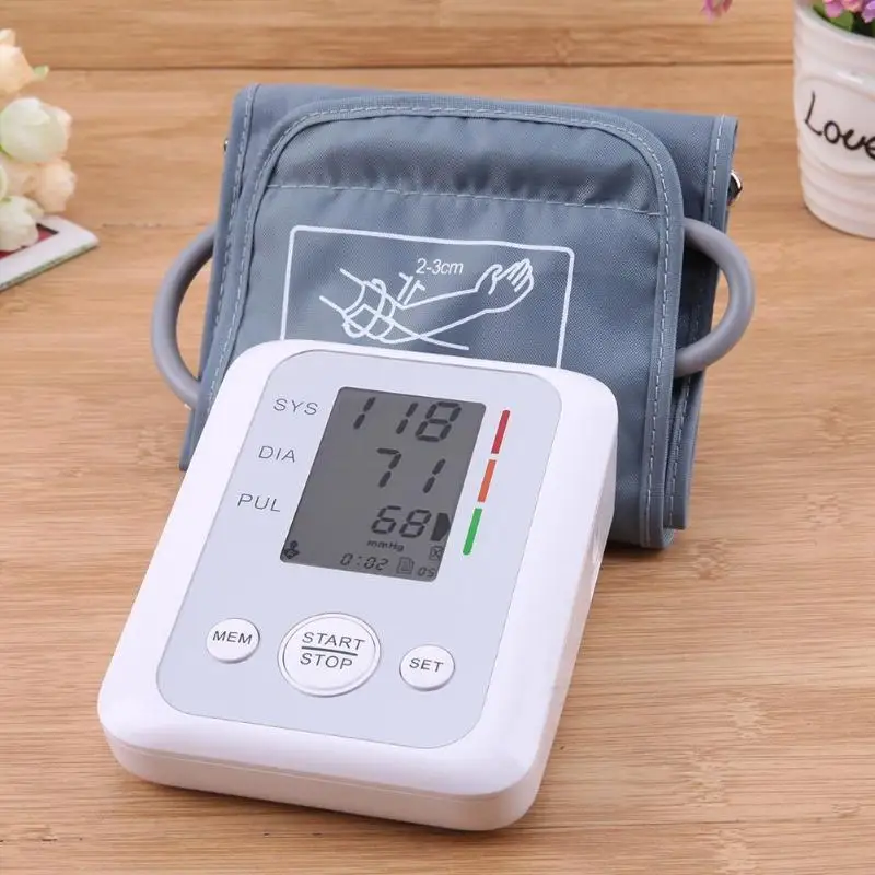 

Hot Automatic Digital Upper Arm Blood Pressure Monitor Electronic Heart Beat Rate Pulse Meter Sphygmomanometer Tonometer Home