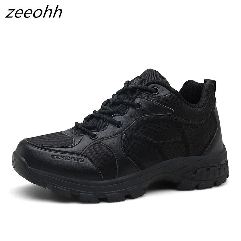 Новинка; Лидер продаж; спортивная Тактическая Военная Мужская обувь для кемпинга; альпинистская обувь; мужские ботинки; горные Нескользящие походные охотничьи ботинки - Цвет: Black