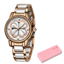 SUNKTA брендовые модные роскошные женские часы из нержавеющей стали с керамическим ремешком женские часы-браслет повседневные кварцевые часы Zegarek Damsk