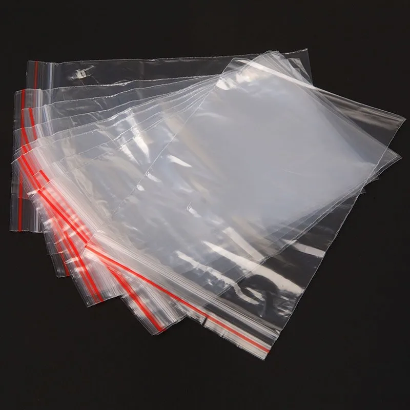 self sealing zipper top moisture proof plastic bags 10*15cm button closure food package PE bags