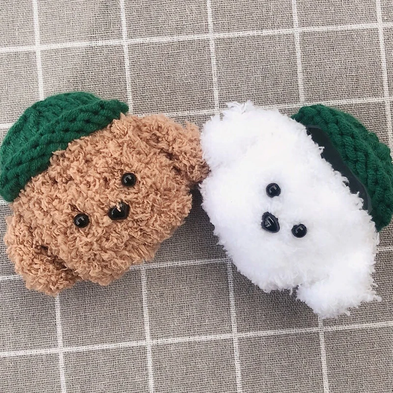 

Handmade Knitting Teddy Dog Soft Case for Apple AirPods 1 2 Case Accessories Cute Bluetooth Earphones Protective Cover Box Bag