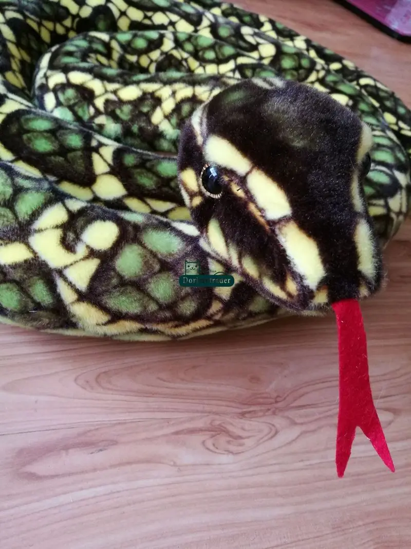 Dorimytrader 300cm Giant Simulated Animal Snake Plush Toy Soft Stuffed Snakes Tricky toys Photography props 118inches DY61677(15)_1
