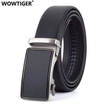 

WOWTIGER width 3.5cm Fashion Designer Belts for Men Sliding Buckle Ratchet Men Belt Automatic Fashion ceinture homme