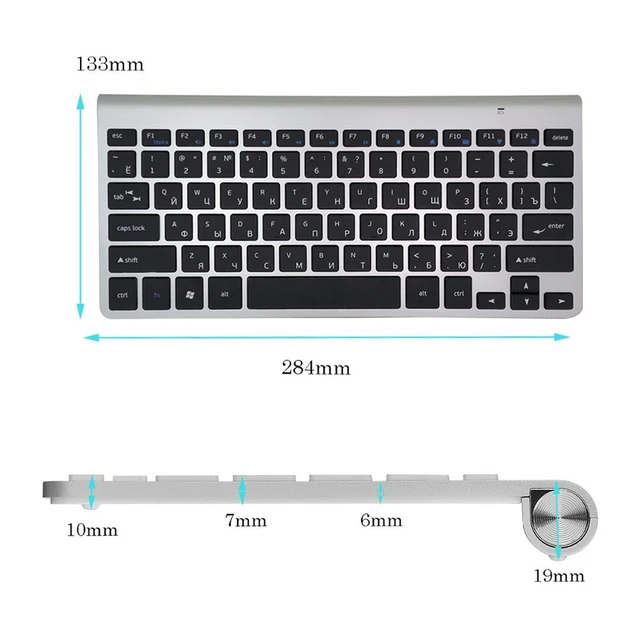 Clavier FR Azerty Sans fil Bluetooth pour PC, Mac, tablettes et smartphones  – Slim et Compacte – Version française