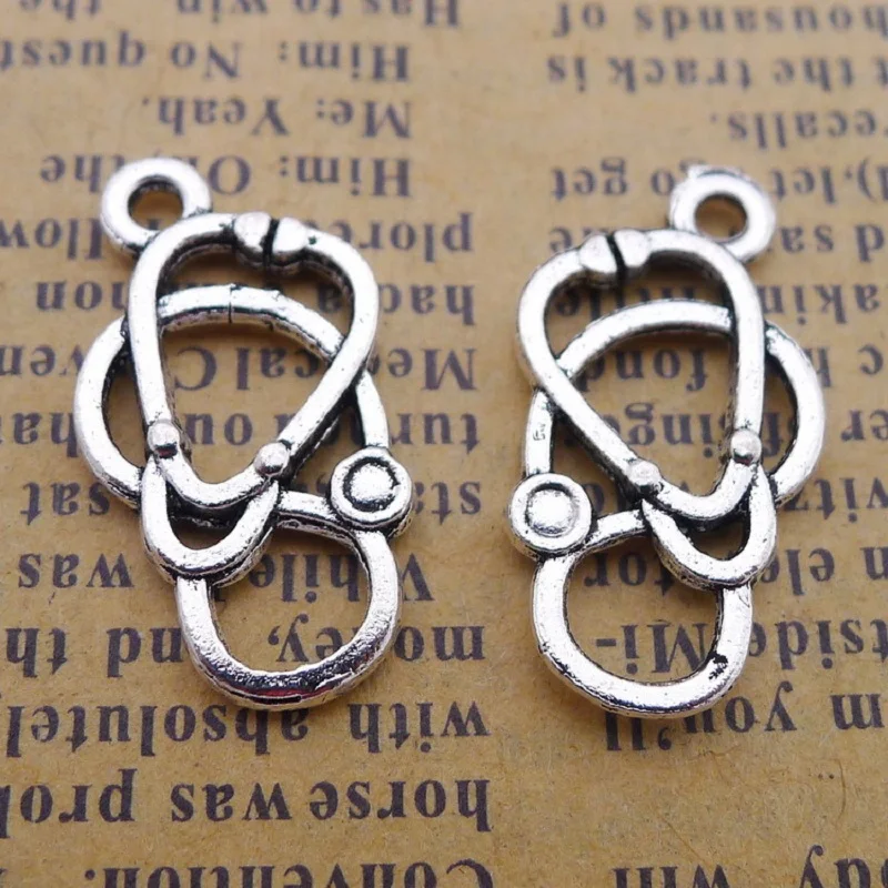 

150PCS Hand Stamped Alloy Hearing Aid DIY Charms Dangle For DIY Jewelry Gifts 13*23mm