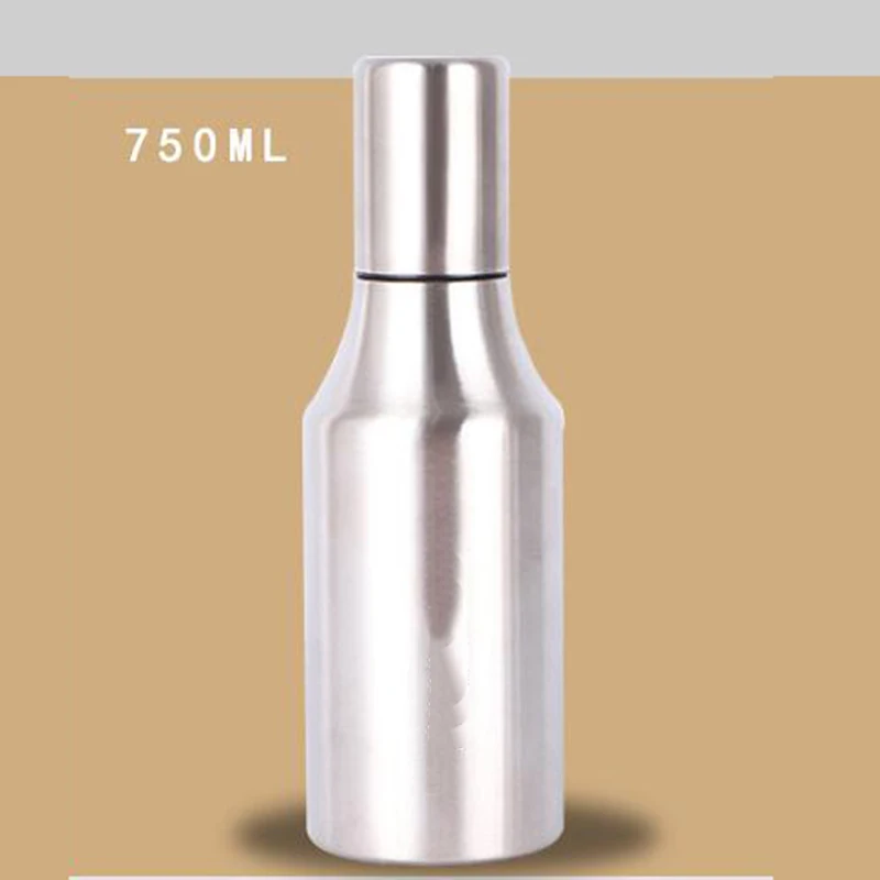 Unibird, большая емкость, бутылка для масла из нержавеющей стали, 1л, герметичная, для кухни, для соевого соуса, уксуса, для хранения, Диспенсер, бутылка для воды - Цвет: 0.75L