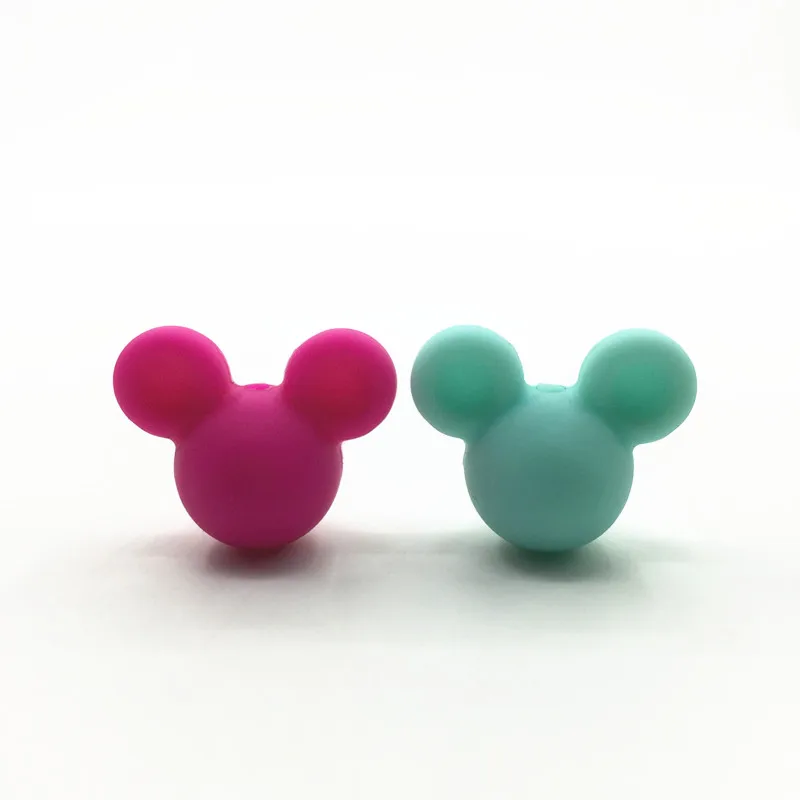 Новинка силиконовые бусины с рисунком Микки Мауса 30 шт./лот|teething beads|loose beadssilicone beads