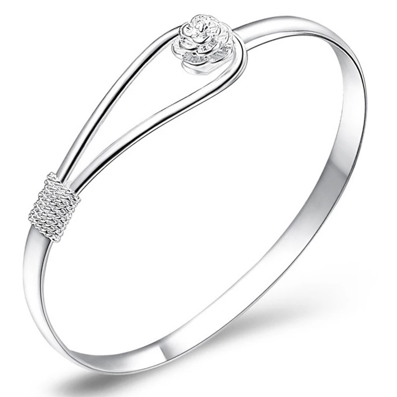 

Fashion Jewelry Crystal Rhinestone Love Flower Bracelet Bangle Cuff Charm Women Gift # 79724