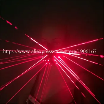 

Newest Red Laser Women Bra Laserman Mask Laser Suits Stage Costumes For Singer Dancer For Nightclub Performers