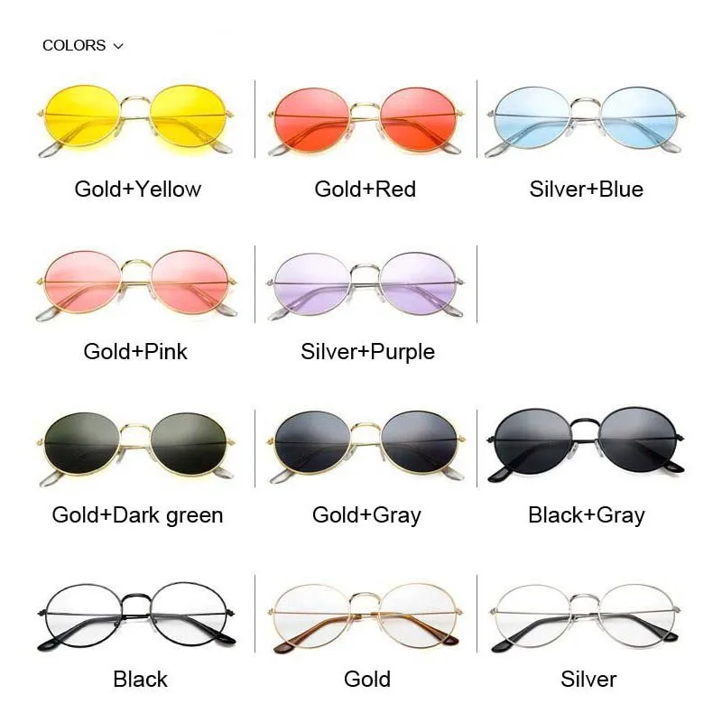 Круглые Солнцезащитные очки для женщин, океанские, желтые, красные, зеркальные, Ретро стиль, для девушек, роскошные, маленькие солнцезащитные очки для женщин, фирменный дизайн, Oculos De Sol