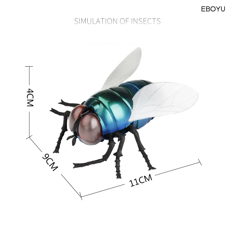 EBOYU Infrared RC Fly Bee Kids Infrared Ray Remote Control Flies Realistic Fake Fly Animal Funny RC Prank Joke Scary Trick Toys 3